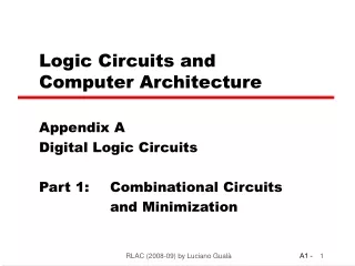 Logic Circuits and  Computer Architecture