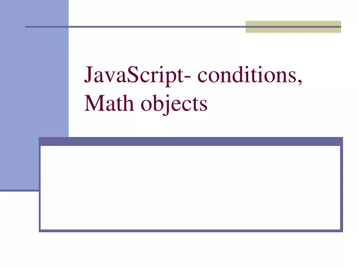 javascript conditions math objects