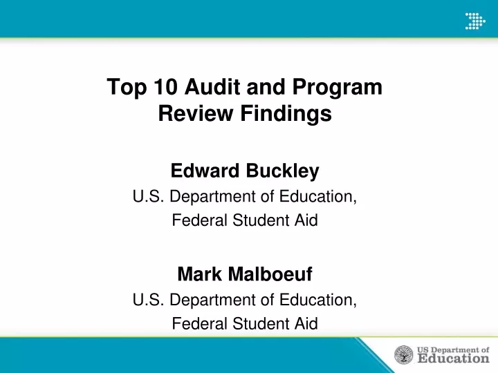 top 10 audit and program review findings edward
