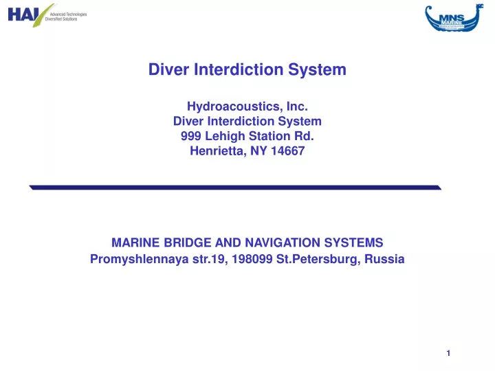 diver interdiction system hydroacoustics