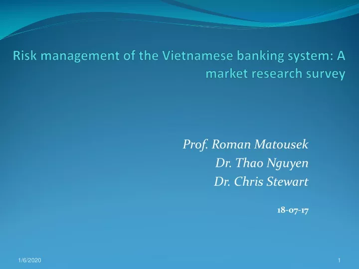 risk management of the vietnamese banking system a market research survey