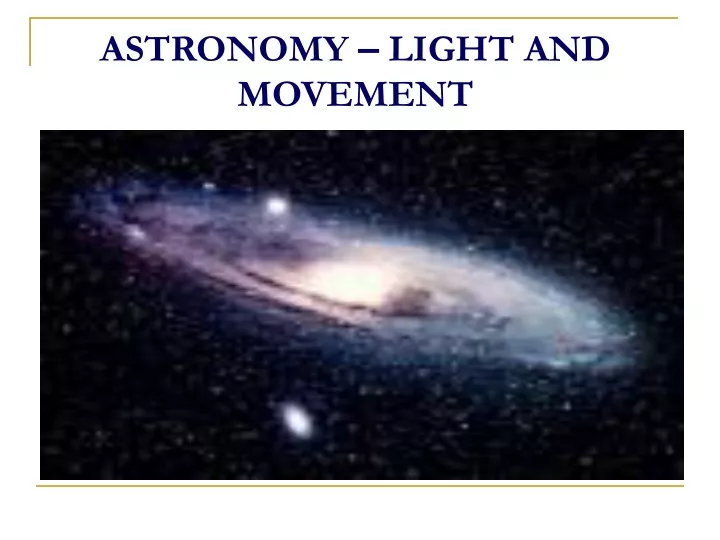 astronomy light and movement