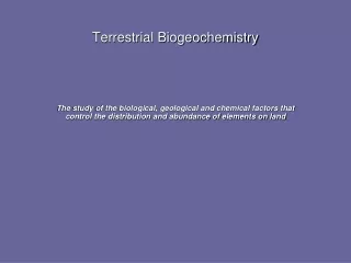 Terrestrial Biogeochemistry