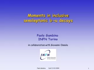 Moments in inclusive  semileptonic b → u decays