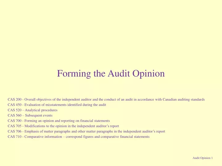 forming the audit opinion