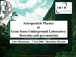 Astroparticle Physics  at  Gran Sasso Underground Laboratory: Borexino and geo-neutrino