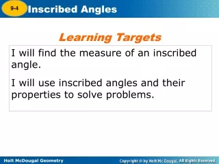 I will find the measure of an inscribed angle.