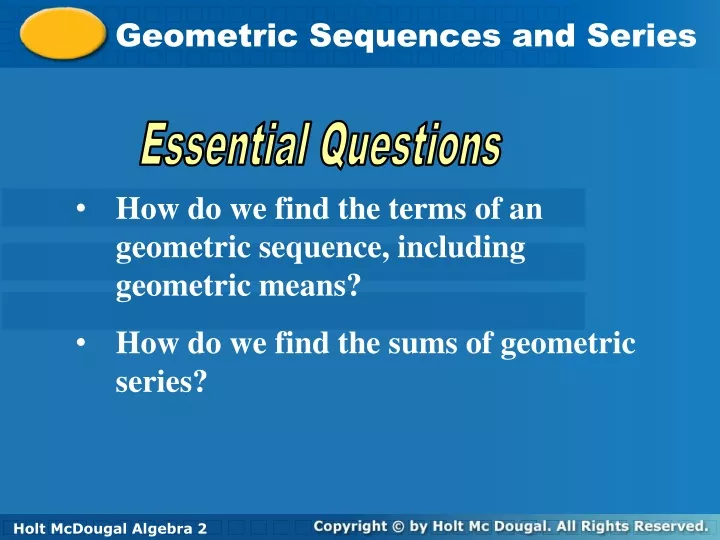 geometric sequences and series