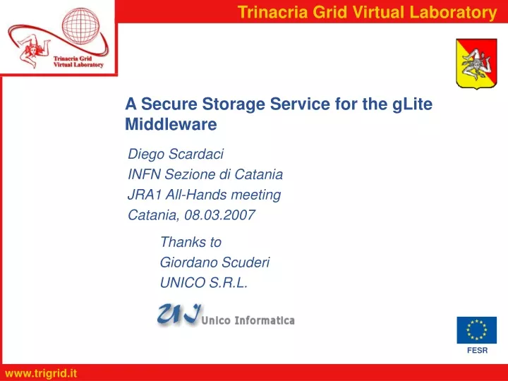 a secure storage service for the glite middleware
