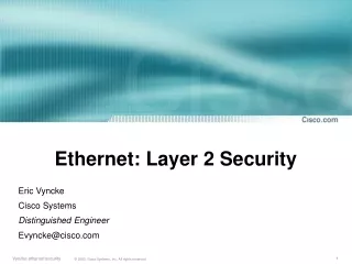 Ethernet: Layer 2 Security
