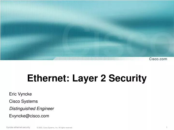 ethernet layer 2 security