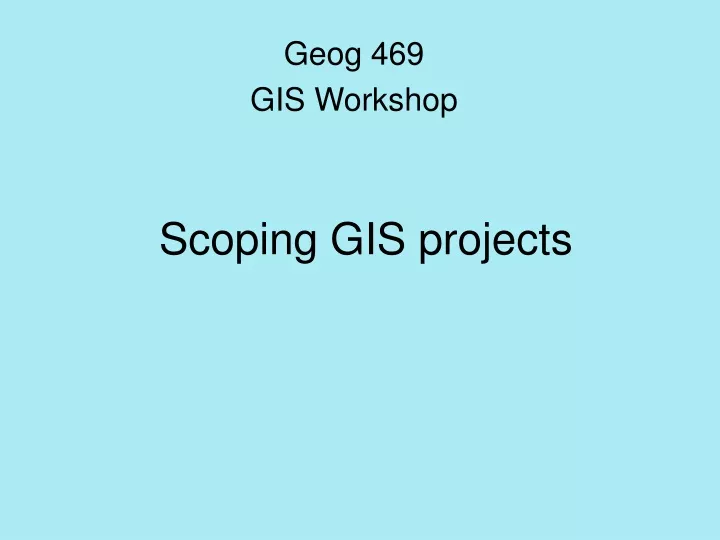 scoping gis projects