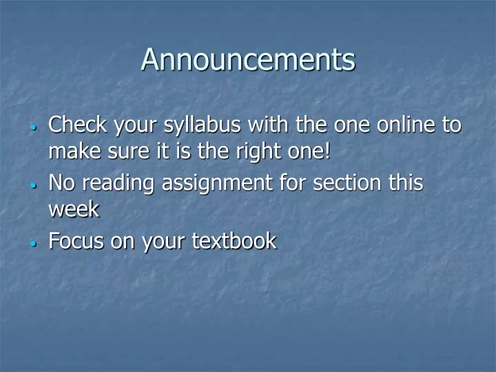 announcements