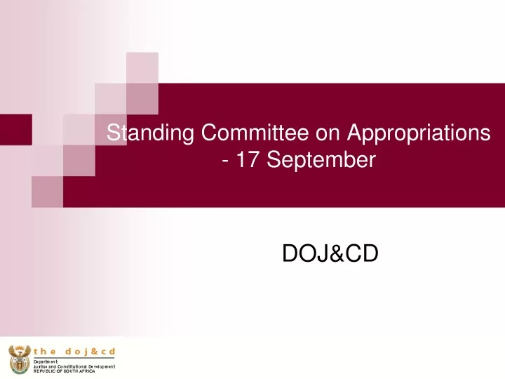 standing committee on appropriations 17 september