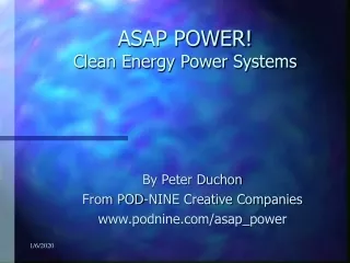 ASAP POWER! Clean Energy Power Systems