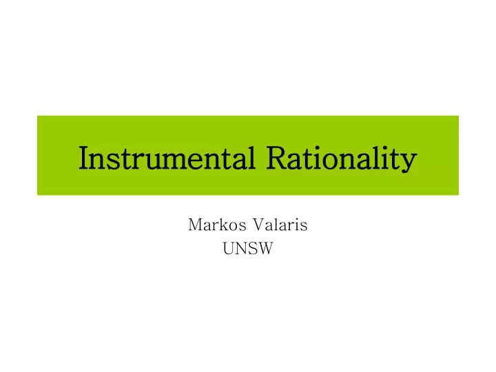 instrumental rationality