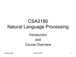 CSA3180 Natural Language Processing