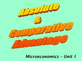 Absolute &amp; Comparative Advantage