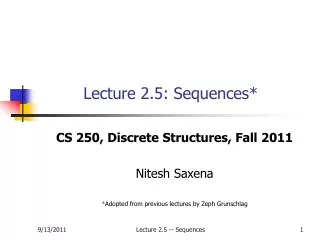 Lecture 2.5: Sequences*