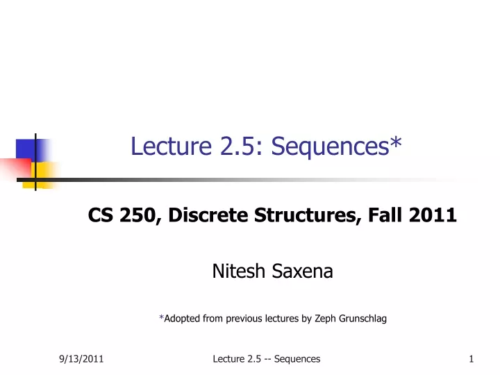 lecture 2 5 sequences