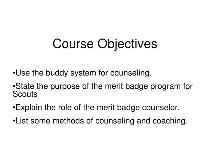 course objectives