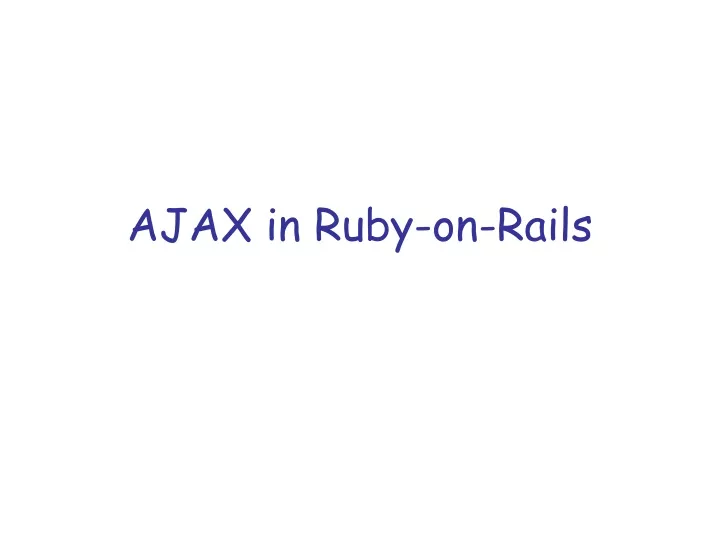 ajax in ruby on rails