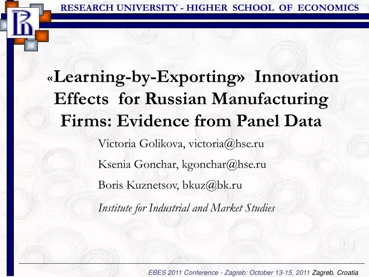 learning by exporting innovation effects