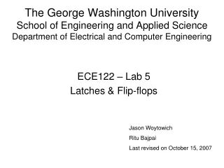 ECE122 – Lab 5 Latches &amp; Flip-flops