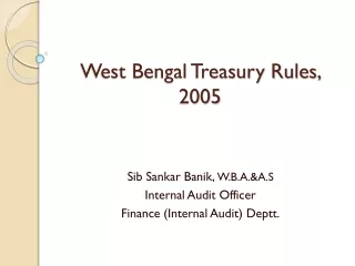 West Bengal Treasury Rules, 2005