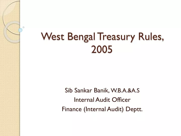 west bengal treasury rules 2005