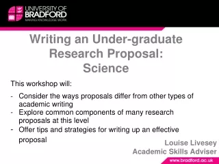 Writing an Under-graduate Research Proposal:  Science