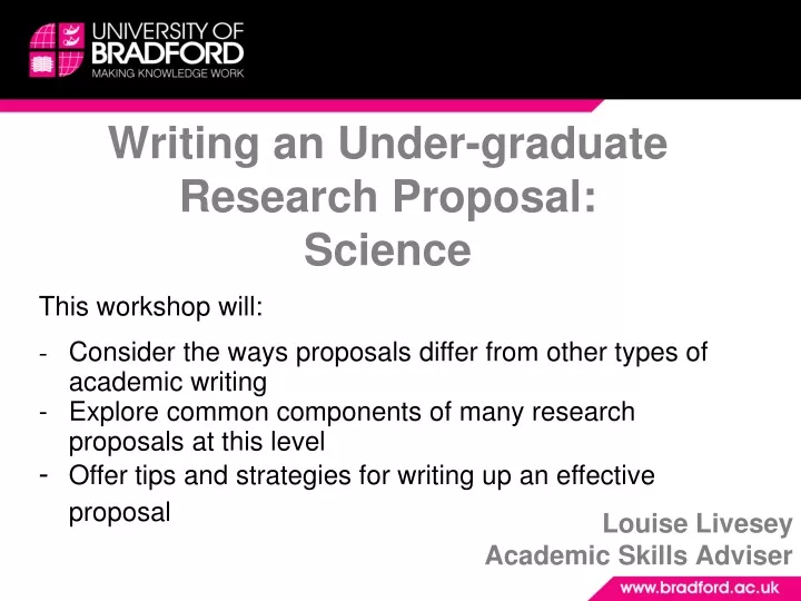 writing an under graduate research proposal science