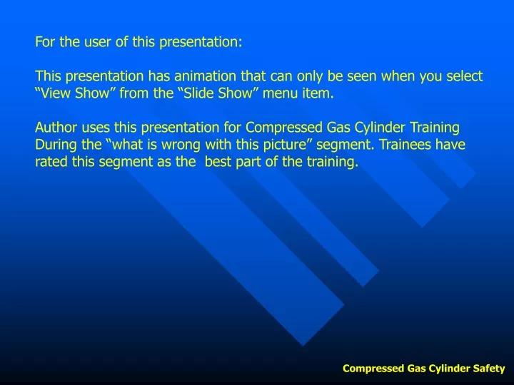 for the user of this presentation this