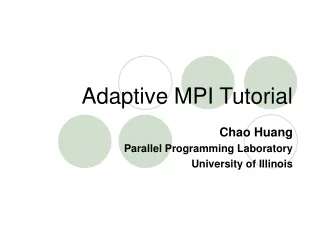 Adaptive MPI Tutorial
