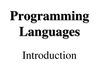 Programming Languages