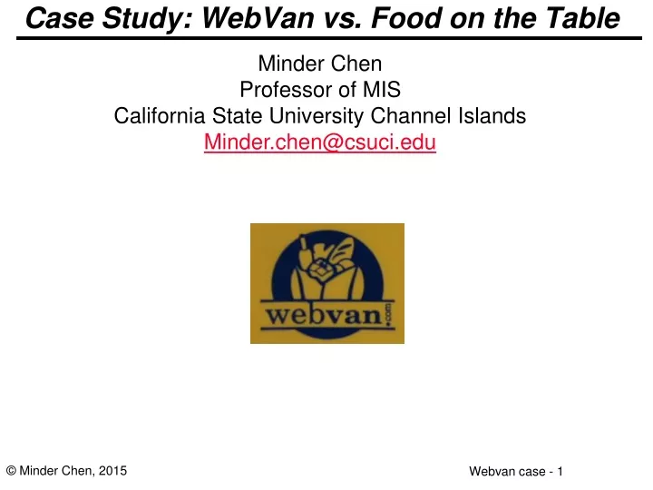 case study webvan vs f ood on the table