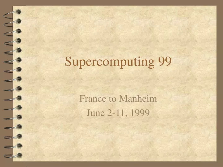 supercomputing 99