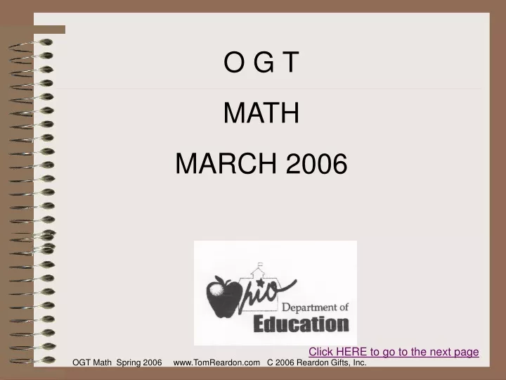 o g t math march 2006