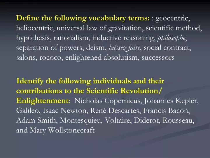 define the following vocabulary terms geocentric