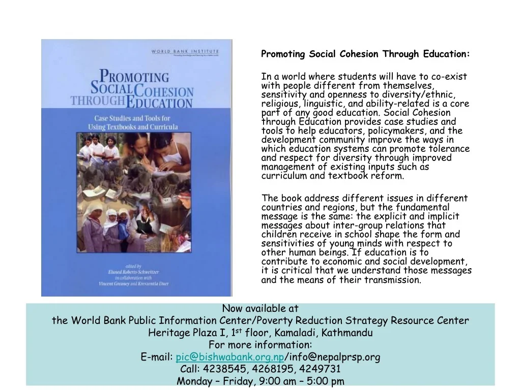 PPT - Fostering Social Cohesion Through Inclusive Education PowerPoint ...