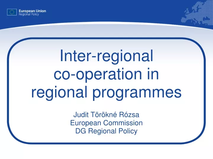 inter regional co operation in regional programmes
