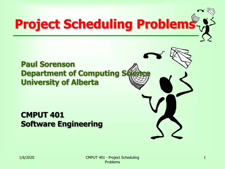 project scheduling problems