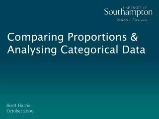 Comparing Proportions &amp; Analysing Categorical Data