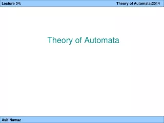 Theory of Automata