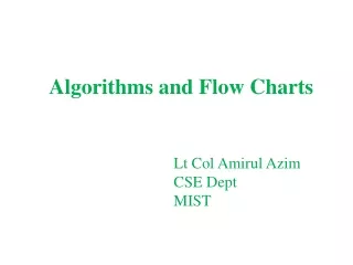 Algorithms and Flow Charts