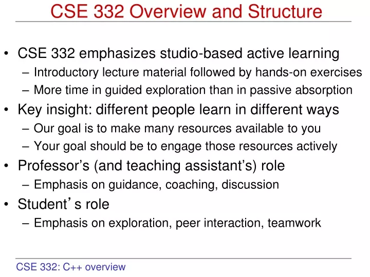 cse 332 overview and structure