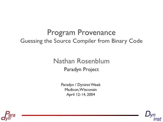 Program Provenance Guessing the Source Compiler from Binary Code