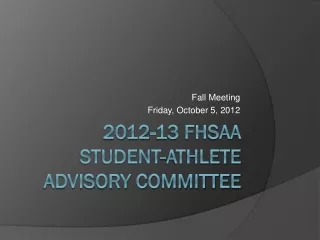 2012-13 FHSAA Student-Athlete Advisory Committee