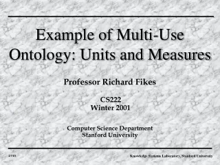 Example of Multi-Use Ontology: Units and Measures