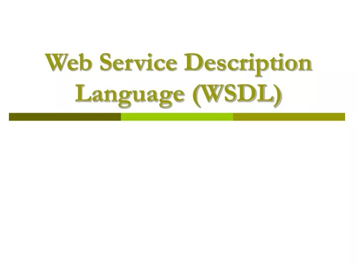 web service description language wsdl